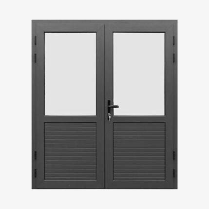 dubbele deur halfglas (200 x 216 cm. Antraciet)
